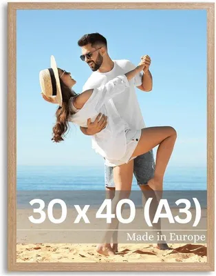 Image de Cadre photo en bois beige 30 x 40 cm