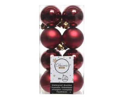 Produktbild von Kastanienbraune unzerbrechliche Christbaumkugeln, 16 Stück, 4 cm