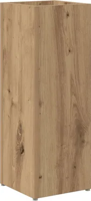 A product shot of a wooden umbrella stand.
