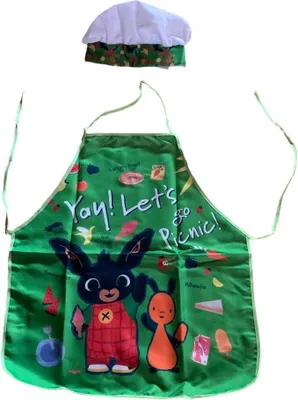 Produktbild von Kinderschürze / Kochschürze mit Kochmütze Motiv Bing "yay!lets go picnic!"