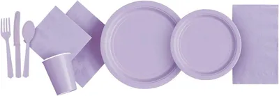 Produktbild von Lavendelfarbene Pappteller, 23 cm, 16er-Packung