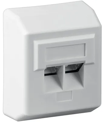 Produktbild von Goobay CAT-5e-Aufputzdose (AP) - 2x RJ45-Anschlüsse, geschirmt, Klemmleiste für werkzeugfreie LSA-Montage