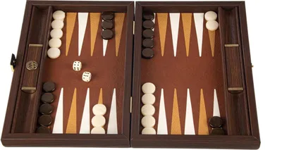 Produktbild von s Reise-Backgammonspiel – Dunkelbraunes Flechtmuster