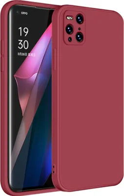 Produktbild von OPPO Find X3 Pro Hülle, LaimTop Slim Liquid Silikon Gel Gummi Schutzhülle für OPPO Find X3 / X3 Pro Rot