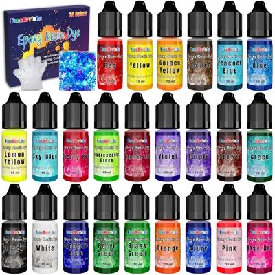 Epoxidharz Pigment Set 24 Farben, je 10 ml, transparent