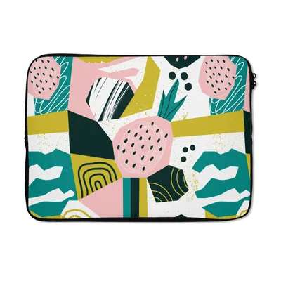 Produktbild von MuchoWow® Laptop Hülle 14 ZollErdbeeren - Muster - Rosa Laptoptasche - Laptoptasche - Stoßsicher - Schutzhaube
