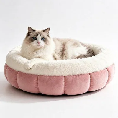 Produktbild von Katzenbett Fluffy, 40 x 40 cm - Plüsch - Waschbar - Für den Komfort Ihrer Katze