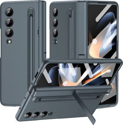 Produktbild von Handyhülle für Samsung Galaxy Z Fold 4 5G mit Stifthalter und Ständer, Scharnierschutz mit Displayschutzfolie Grün
