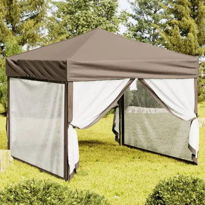 Produktbild von Möbel Partyzelt Faltbar mit Seitenwänden Taupe 3x3 m - Pavillons & Partyzelte &29531