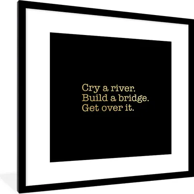 Produktbild von MuchoWow® Gerahmtes Poster Zitate - Brücke - Gold 40x40 cm - Poster mit Schwarzem Bilderrahmen Wandposter Rahmen Foto Bilder - Poster - Plakat im Rahmen