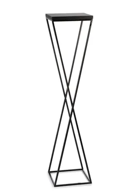 Produktbild von HowHomely Modern Pflanzenständer, Blumenhocker aus Metall Schwarz 100 cm Höhe - Blumenständer für das Haus