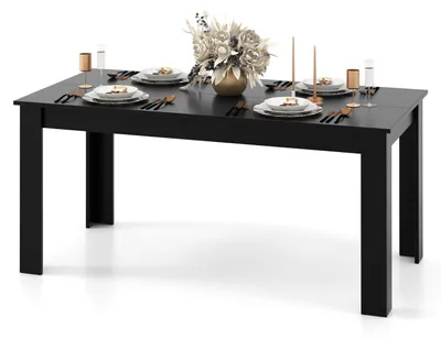 Immagine prodotto di Tavolo da pranzo 160 x 80 cm, tavolo per la sala da pranzo per 4 persone, tavolo da cucina in legno, colore nero