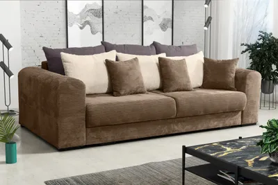 Produktbild von Gepolstertes Dreisitzer-Sofa SAHRADA – braun/beige/grau