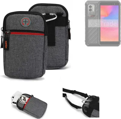 Produktbild von K-S-Trade Holster Gürteltasche kompatibel mit Ulefone Power Armor X11 Handy Tasche Schutz Hülle grau Zusatzfächer 1x