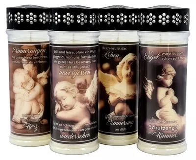 Produktbild von 4er SET Premium 7 Tage Design Grablicht "ANGEL"