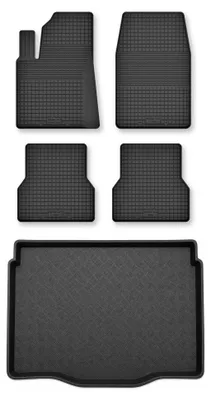 Produktbild von Gummimatten + Kofferraumwanne für Citroen C4 III 2020- (unterer Ladeboden) – Schwarz, Semi-Universal, angepasst – Wielganizator Semi-Universal
