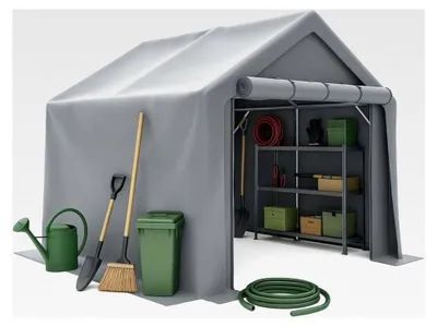 Produktbild von Fahrradgarage und Geräteschuppen – 244x241x217 cm Outdoor Lagerzelt mit Windschutz, wasserdicht und stabil für den Garten