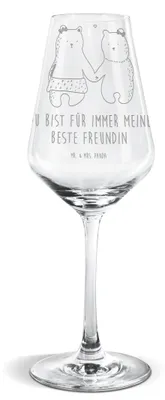 Produktbild von Mr. & Mrs. Panda Weinglas Bär Freundin - Transparent - Geschenk, Für Weißwein, wein glas, Beste Freund Liebe Liebesbeweis Verliebt Kumpel Kumpeliene, Weißweinkelch, Teddy