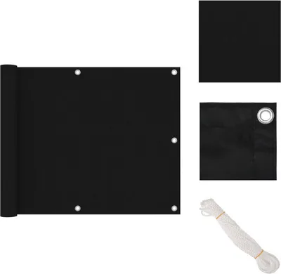 Obrázok produktu pre vidaXL Balkónová zástena čierna 75x500 cm Oxford fabric - Slnečníky a tienidlá