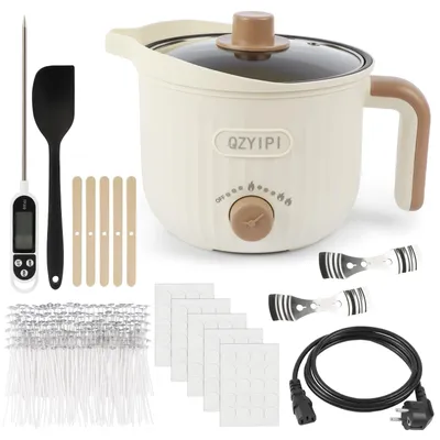 Wachsschmelztopf 1,4 l elektrisch mit Thermometer, Kerzenmacher-Set
