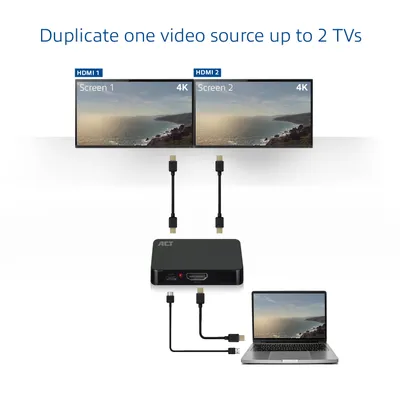 Image de Concentrateur HDMI ACT AC7835, 1/2, 4K@30Hz, USB, noir