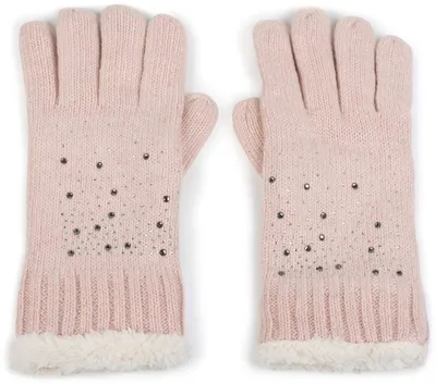 Productafbeelding van styleBREAKER dames wollen handschoenen met strass-versiering en fleecevoering | warme winterhandschoenen met glinsterende details | zachte, thermische handschoenen voor de vingers