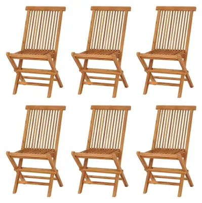 Produktbild von Klappbare Gartenstühle 6 Stück aus massivem Teakholz