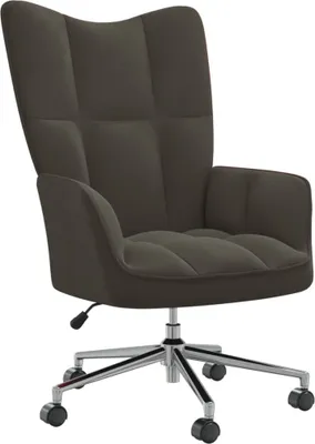 Image de The Living Store fauteuil inclinable en velours gris foncé
