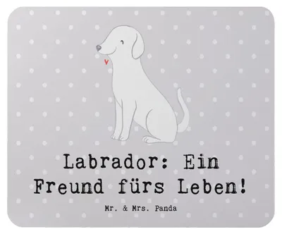 Produktbild von Mr. & Mrs. Panda Mauspad Labrador Freund - Grau Pastell - Geschenk, mausteppich, Mousepad, Hunderassen Pflege, Spaziergänge, mousematte, Eigenschaften, Liebe, Spielen, pc
