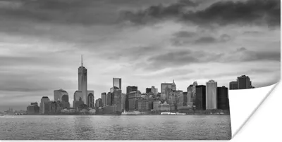 Produktbild von MuchoWow® Poster Manhattan New York in schwarz und weiß 40x20 cm - Poster für die Wand - Poster Schlafzimmer