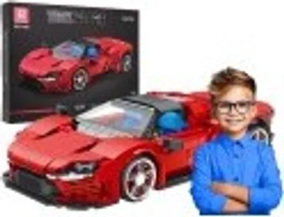 Produktbild von Rotes Sportwagen-Bausteinset, 1168 Teile.
