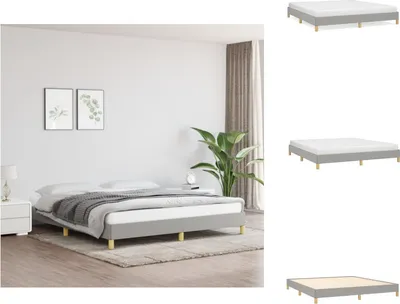Produktbild von vidaXL Bettgestell Hellgrau 180×200 cm Stoff - Betten & Bettgestelle