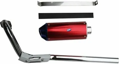 Produktbild von Alu Auspuff Rot/Blau SET Auspuffanlage Dirt Bike Pit Bike Performance