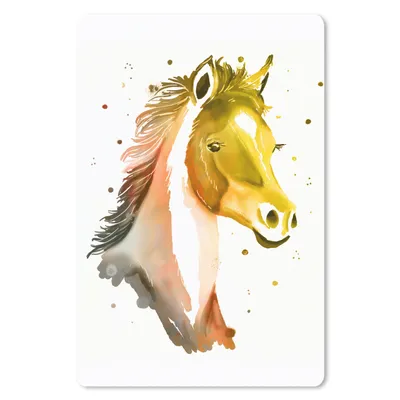 Produktbild von MuchoWow® Mauspad Mousepad Pferd - Gelb - Orange - Mädchen - Kinder - Mädchen 18x27 cm - Mousepads - Maus Mat - Pad - Mausunterlage