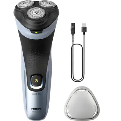 Zdjęcie produktu dla Philips X3063/00, Golarka rotacyjna, Czarny, Niebieski, SkinProtect, Bateria, 45 min, 1 h