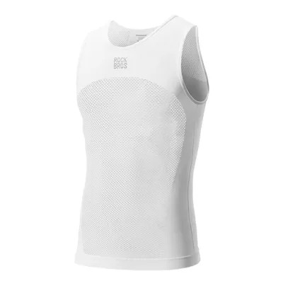 Produktbild von ROCKBROS Herren Ärmellos Sportshirt Atmungsaktiv Schnelltrocknend Fahrrad Weste, Elastische Unterwäsche Funktionsshirts Baselayer Unterhemd, Weiß, M