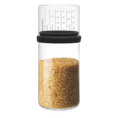 Produktbild von Brabantia Vorratsglas mit Messbecher, Vorratsbehälter, Aufbewahrung, Glas, Dark Grey, 1 L, 290282