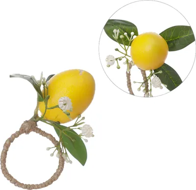 Image de Rond de serviette Simulation Citron Porte Rond de serviette Mobilier Restaurant Décoration de table