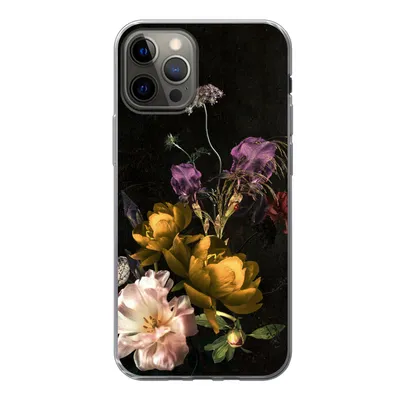 Produktbild von MuchoWow® Handyhülle Schutzhülle Hülle für iPhone 12 Pro Blumen - Muster - Pflanzen Silikon Softcase Handy Hülle - Abdeckung