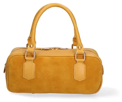 Image de Sac à main pour femme, en cuir suédé, fermeture éclair, fabriqué en Italie, de marque Lux