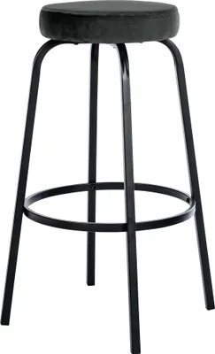 Produktbild von CLP Barhocker Kamari gepolstert Samt- oder Kunstlederbezug Metallgestell dunkelgrau Material Samt