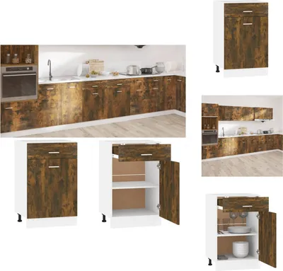 Obrázek produktu pro vidaXL Spodní skříňka se zásuvkou kouřový dub 50x46x81,5 cm - Kuchyňské linky