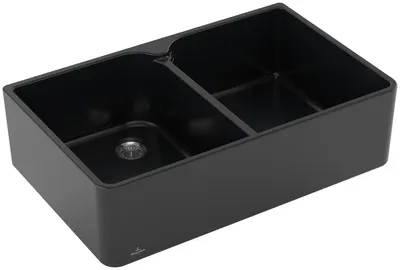 Produktbild von Villeroy & Boch VB Spülstein 80 X Spülstein Doppelbecken 638001 795x500mm Ebony CeramicPlus
