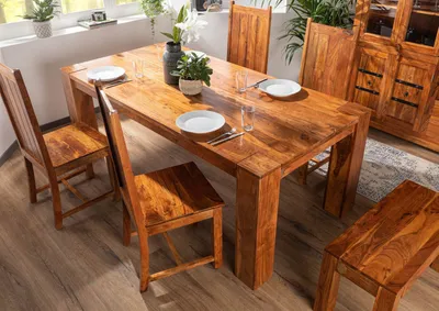 Produktbild von MASSIVMOEBEL24 Esstisch Akazie 220x100x76 honig lackiert OXFORD #0617