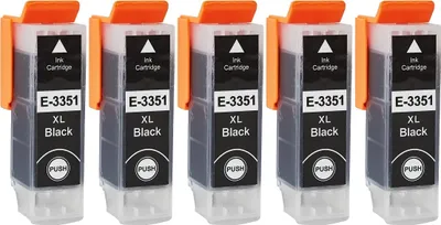 Image de 5 cartouches d'encre compatibles T3351, T33 XL Noir pour Epson Expression Premium XP-530, XP-540, XP-630, XP-635, XP-640, XP-645, XP-830, XP-900, XP-7100