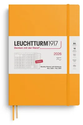 Obrázok produktu pre LEUCHTTURM1917 372786 Mesačný plánovač a zápisník, formát A5, rok 2026, 16 mesiacov