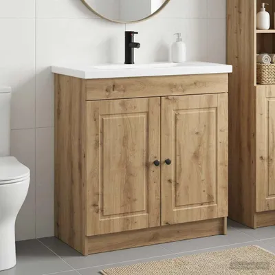 Zdjęcie produktu dla Maison Exclusive - Komplet mebli do łazienki, wykończenie: orzech artystyczny, wymiary: 78,5 x 37,5 x 81 cm