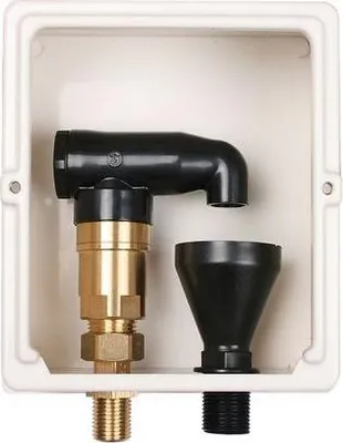 A plumbing fixture inside a white box.