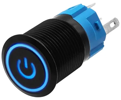 Produktbild von ProRide Metall-Drucktaster 16 mm 220 V ON/OFF mit blauer LED