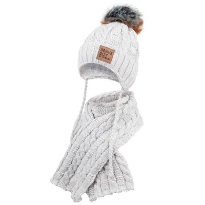 Produktbild von Wintermütze + Schal Winterset, Gr. 48-52, Beige